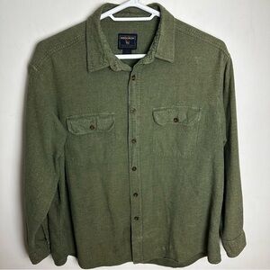 Woolrich 100% Cotton Button Up Shirt Men's Size 2XL Long Sleeve Green Unisex